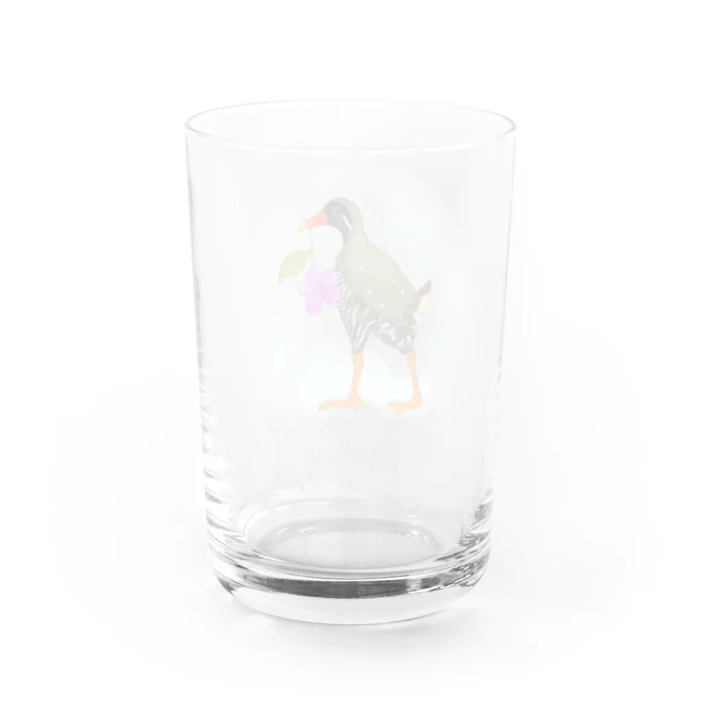 namacoのノボタンとヤンバルクイナ Water Glass :back