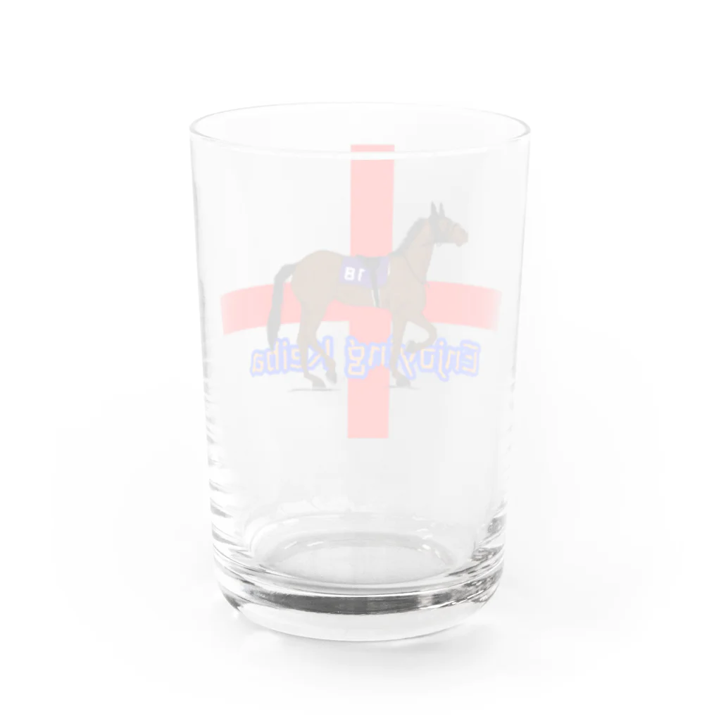 ホシガマタタクのenjoying keiba Water Glass :back