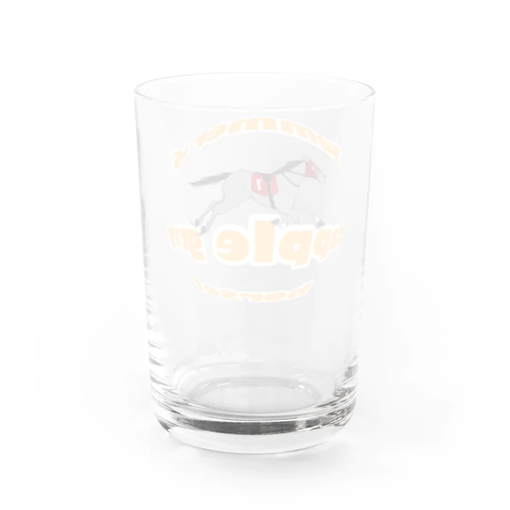 ホシガマタタクのsummer is dapple gray horse Water Glass :back