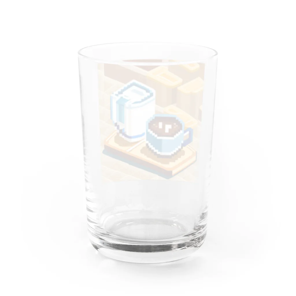 cunissaのドット絵コーヒーと電気ポット Water Glass :back