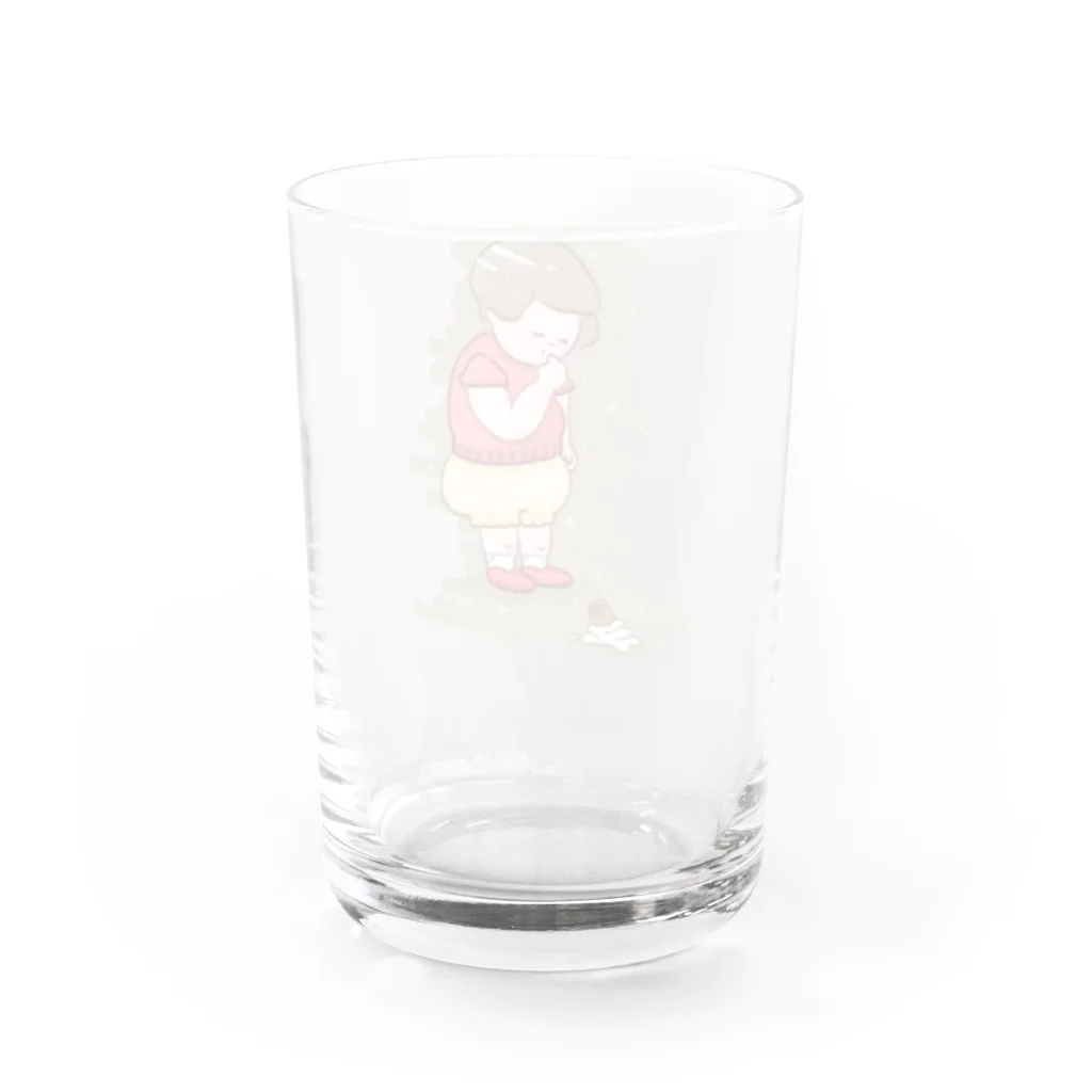 あじつけのりのソフトクリーム落としちゃった子 Water Glass :back