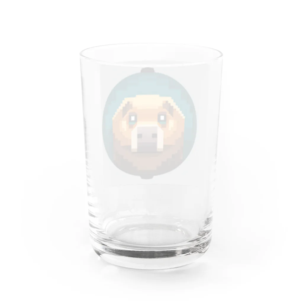henohenomohejiadのドット絵のホラーなカピバラ Water Glass :back