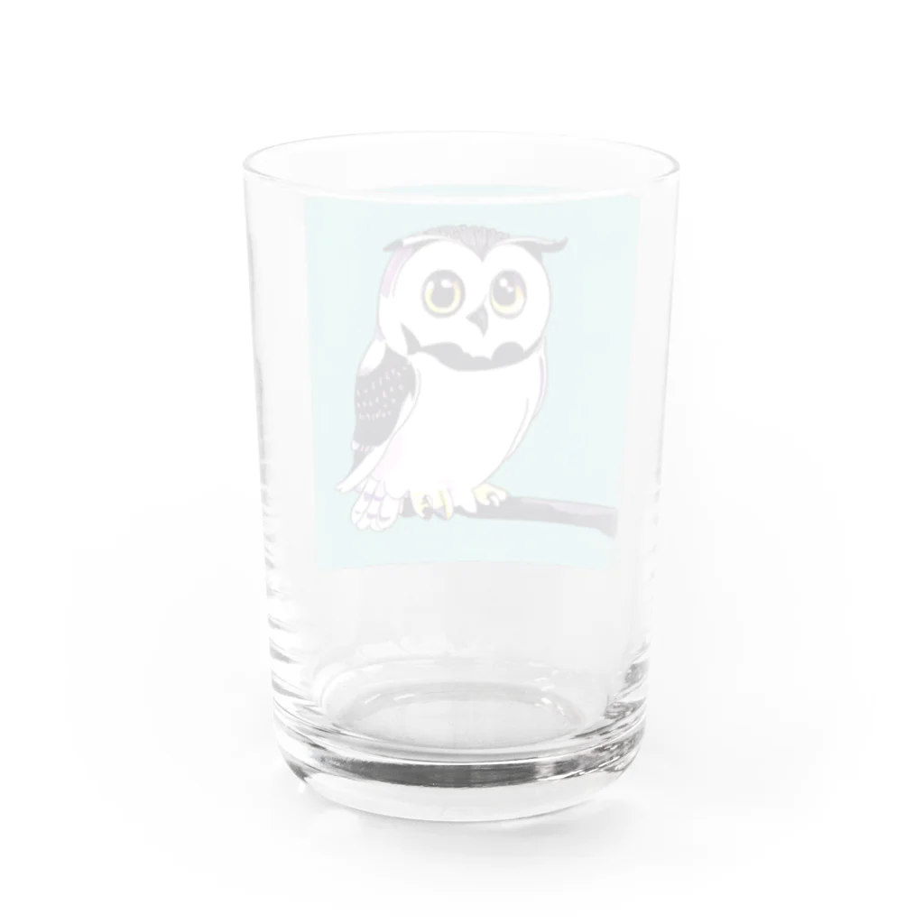 Owlのキュートなフクロウ Water Glass :back