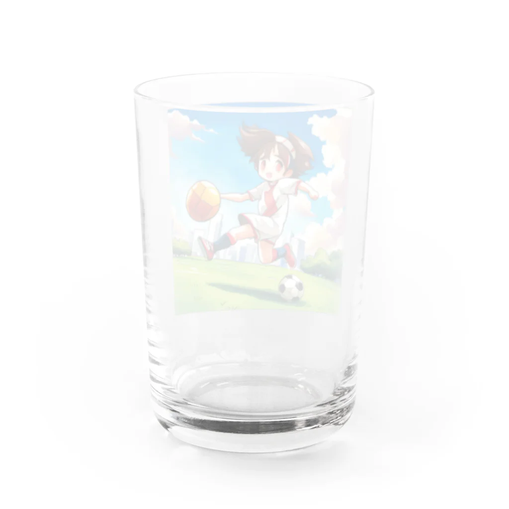 八雲のサッカーガール Water Glass :back