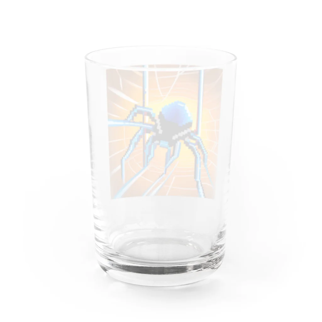 yorozuya4628のドット絵　クモ　スパイダー　ピクセル画像 Water Glass :back