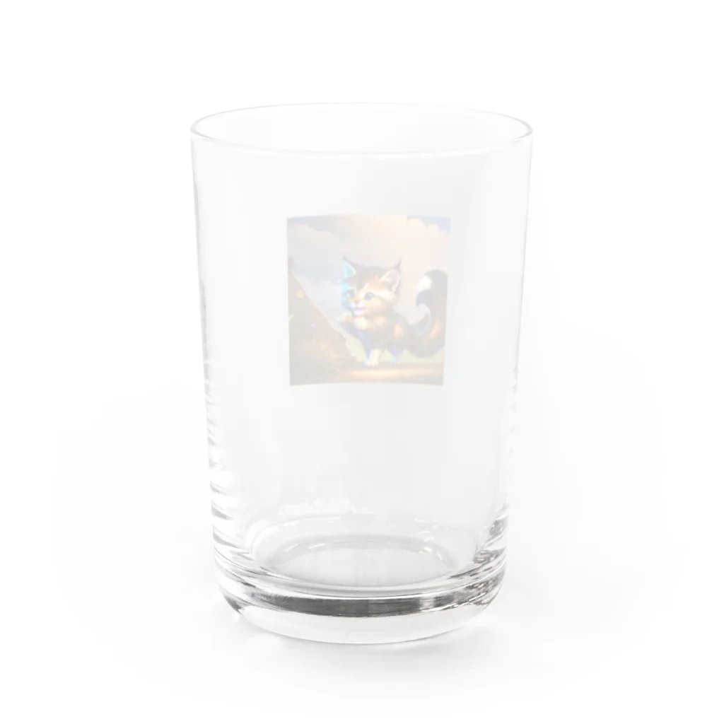 隣の越後屋の威嚇したのに可愛い子猫 Water Glass :back