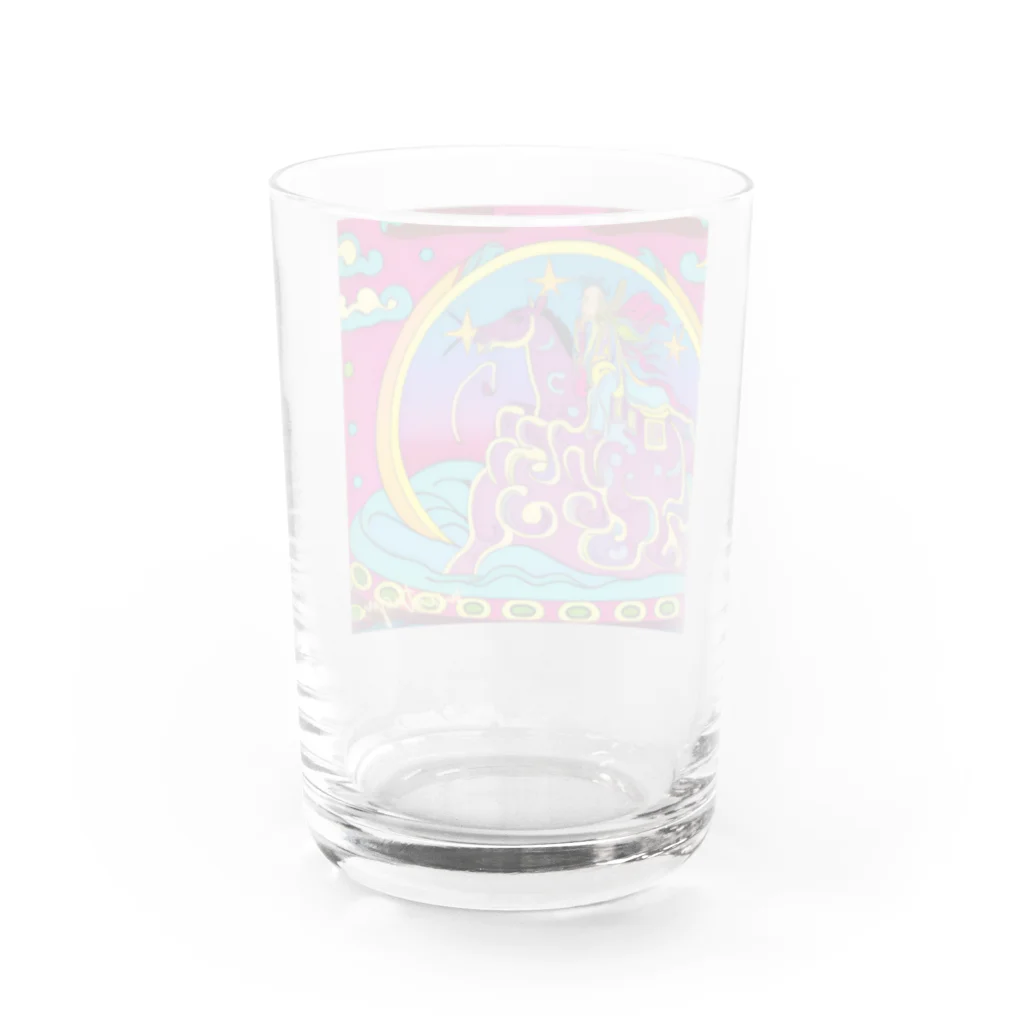 micotuguの派手な馬と和尚 Water Glass :back