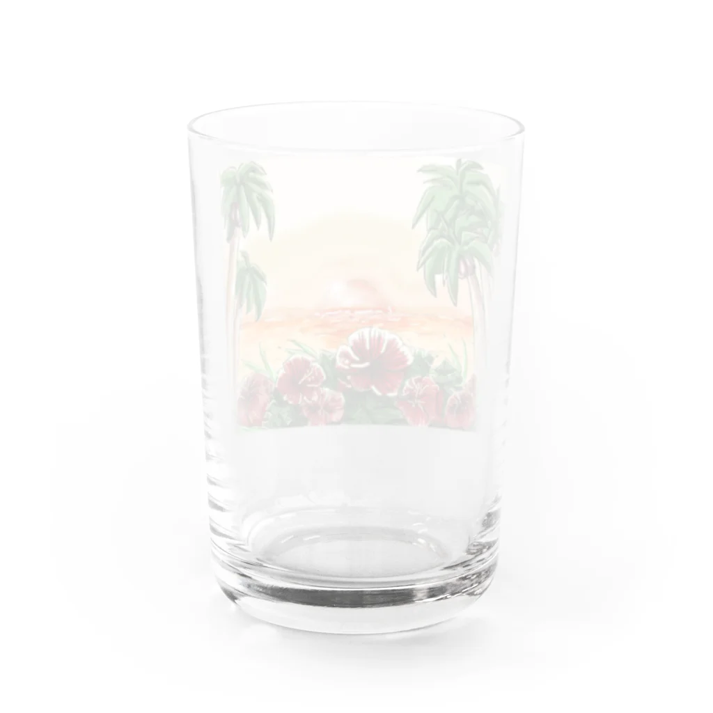 la-mer-sireneのハイビスカスのサンセット Water Glass :back