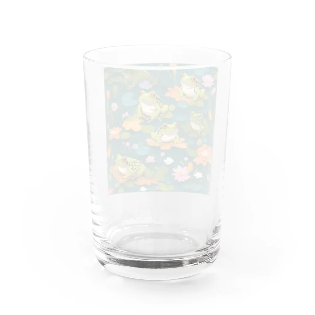 sagimoriのカエルアート Water Glass :back