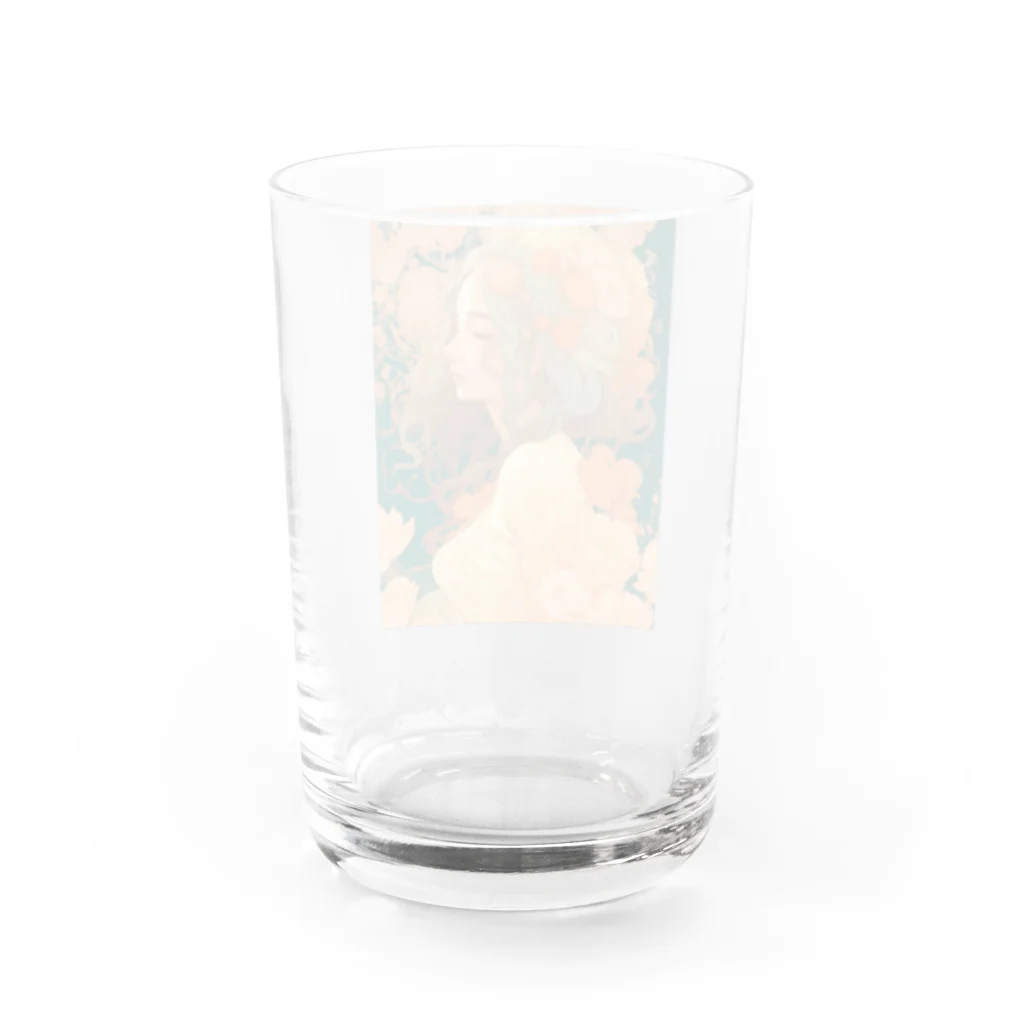 mumusの女性のイラストグッズ Water Glass :back