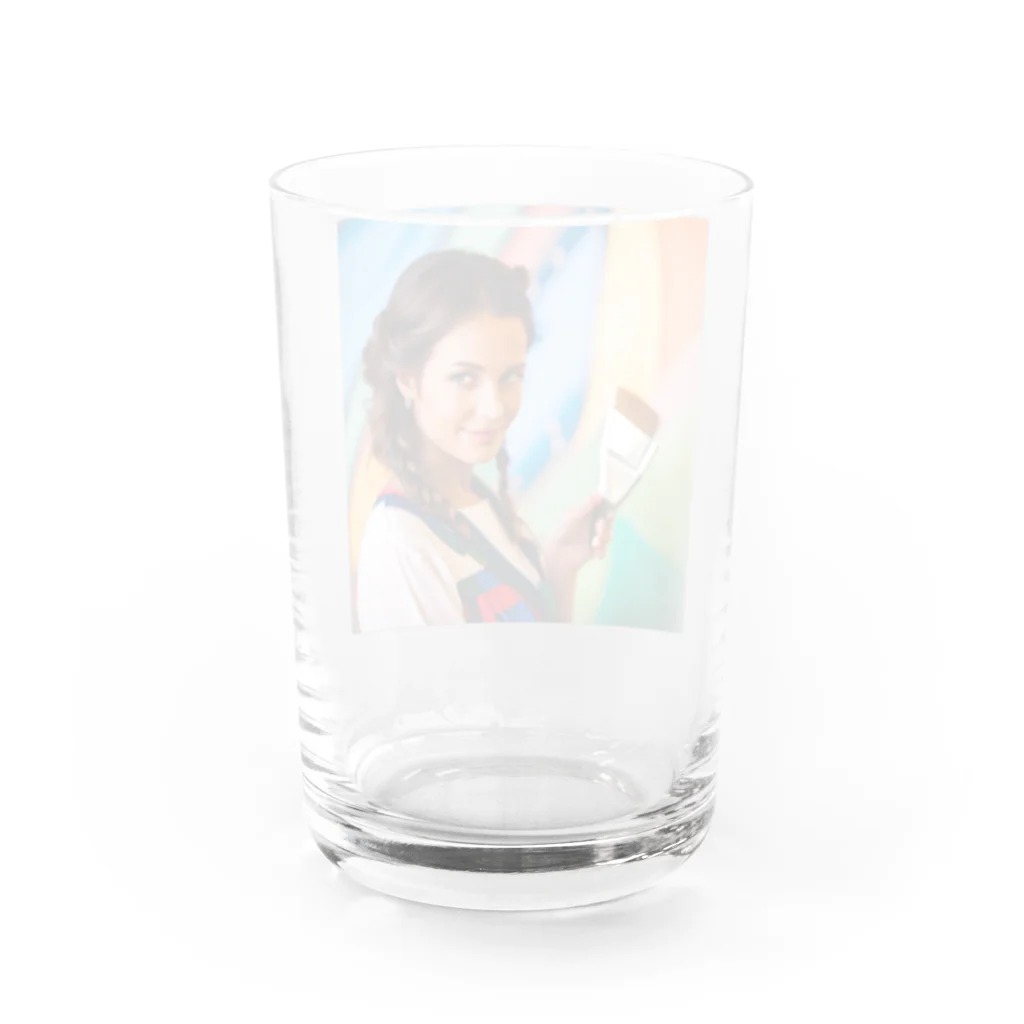 Stylishのアートな女性 Water Glass :back