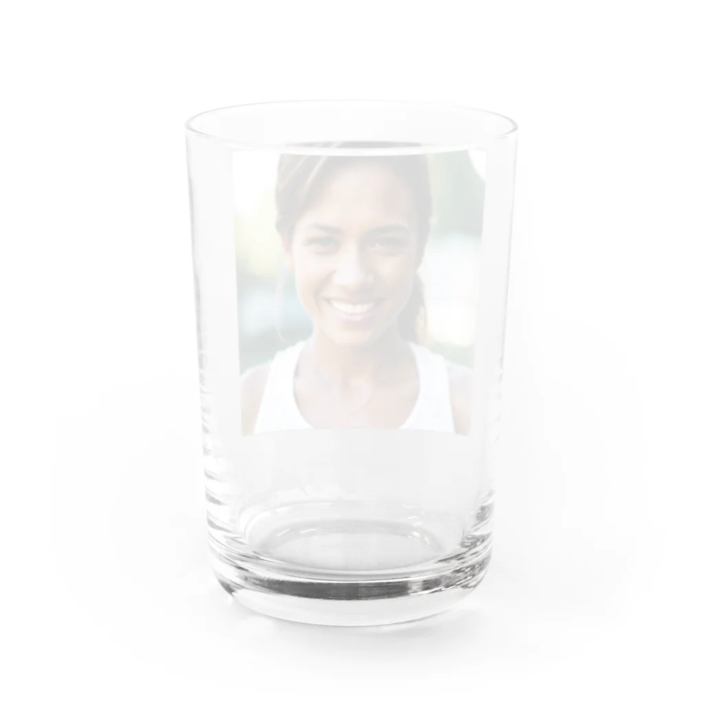 Stylishのアスリートウーマン Water Glass :back