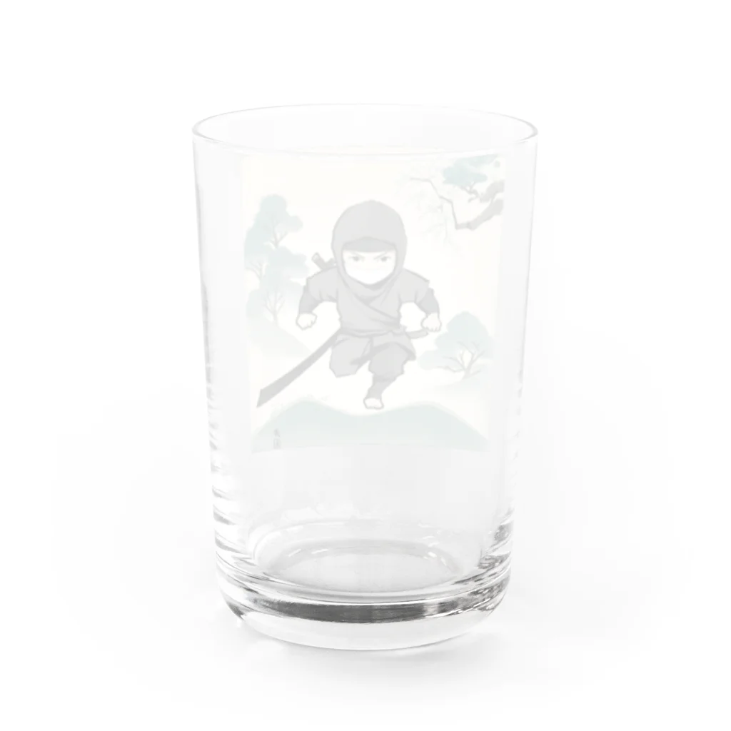 忍者の忍者のイラストグッズ Water Glass :back