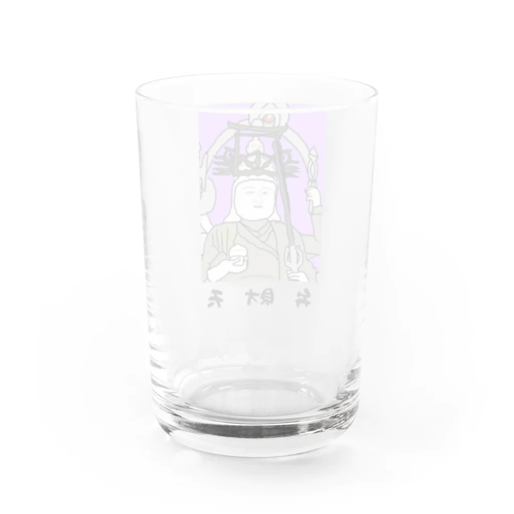 kazu_gの弁財天（切抜きロゴ/淡色グッズ用） Water Glass :back