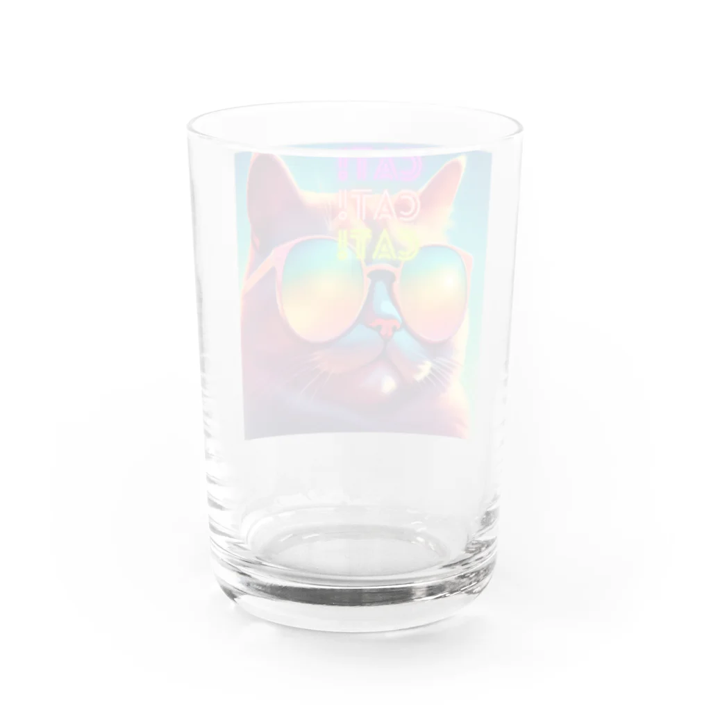 tatuuのShady Cat! Water Glass :back