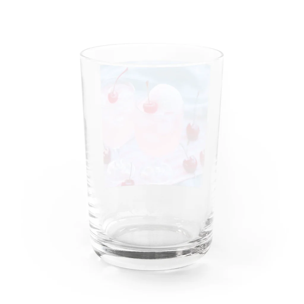 脳パンのAIが描く私の心  ピンクソーダ1 Water Glass :back