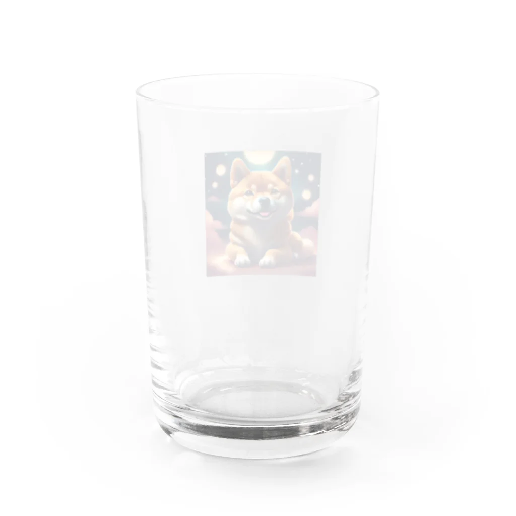 さぼりのあっくまんのしばけんくん Water Glass :back