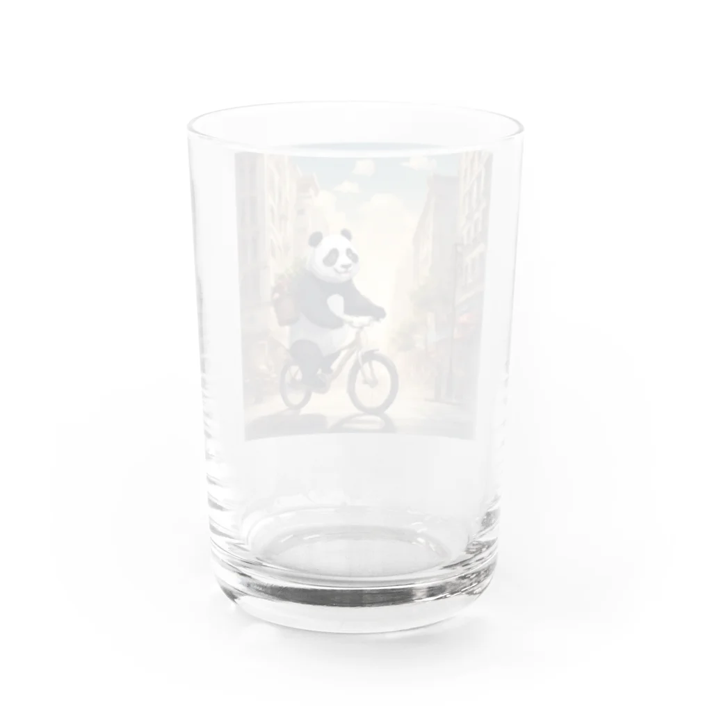 ルノルノの自転車でお買い物パンダくん Water Glass :back