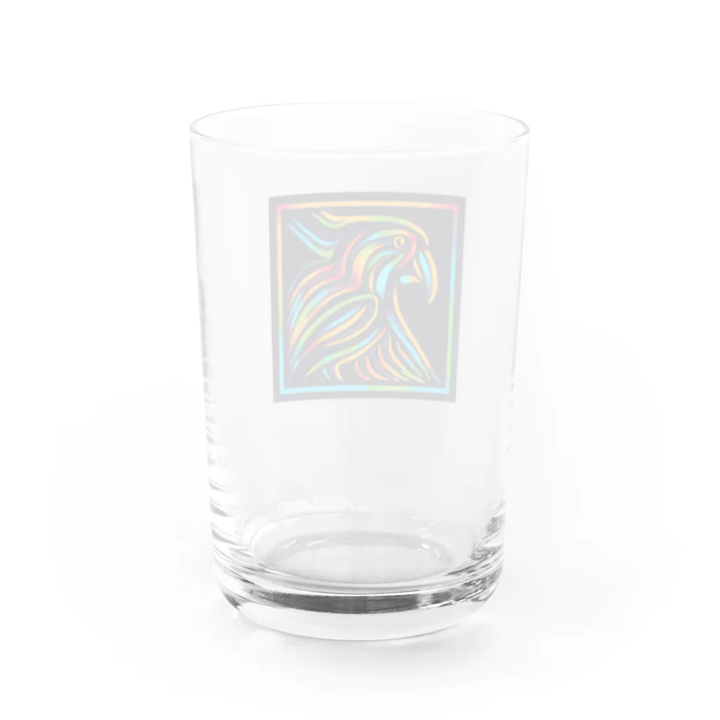 ikubohのナスカの地上絵「オウム」インスパイア08 Water Glass :back