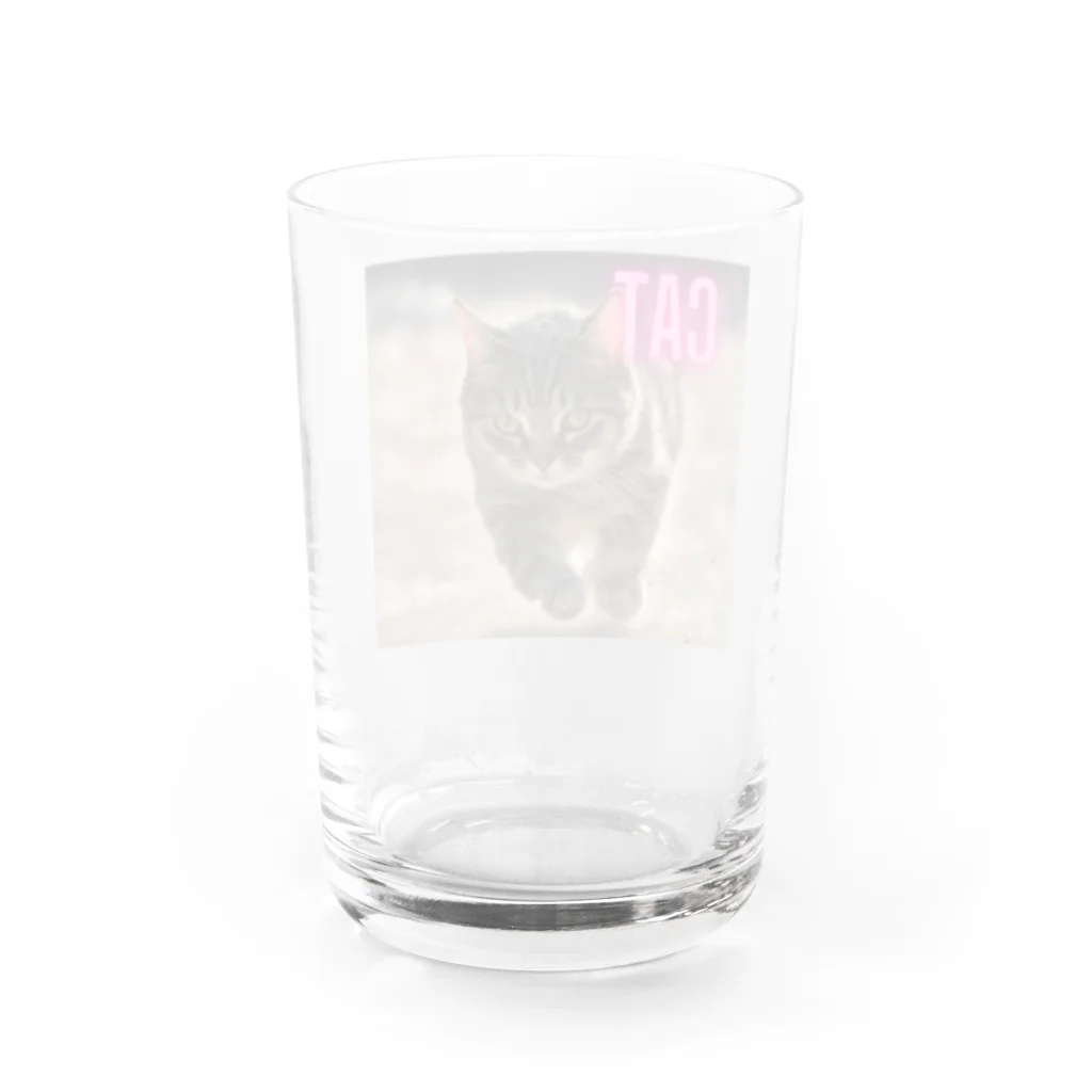 TAIYO 猫好きのピンクロゴCAT 狩猟風 Water Glass :back