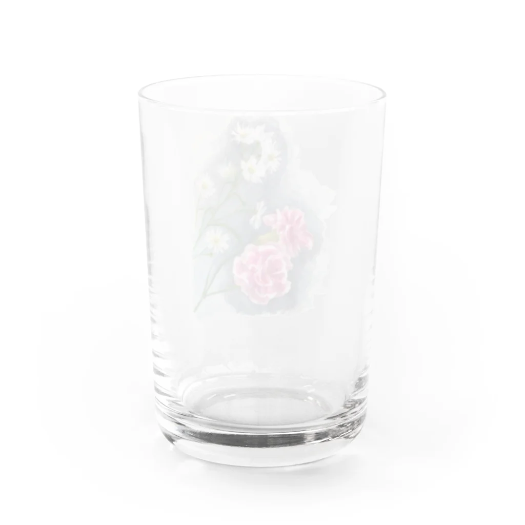 おやぽんのカーネーションと孔雀草ダイカット Water Glass :back