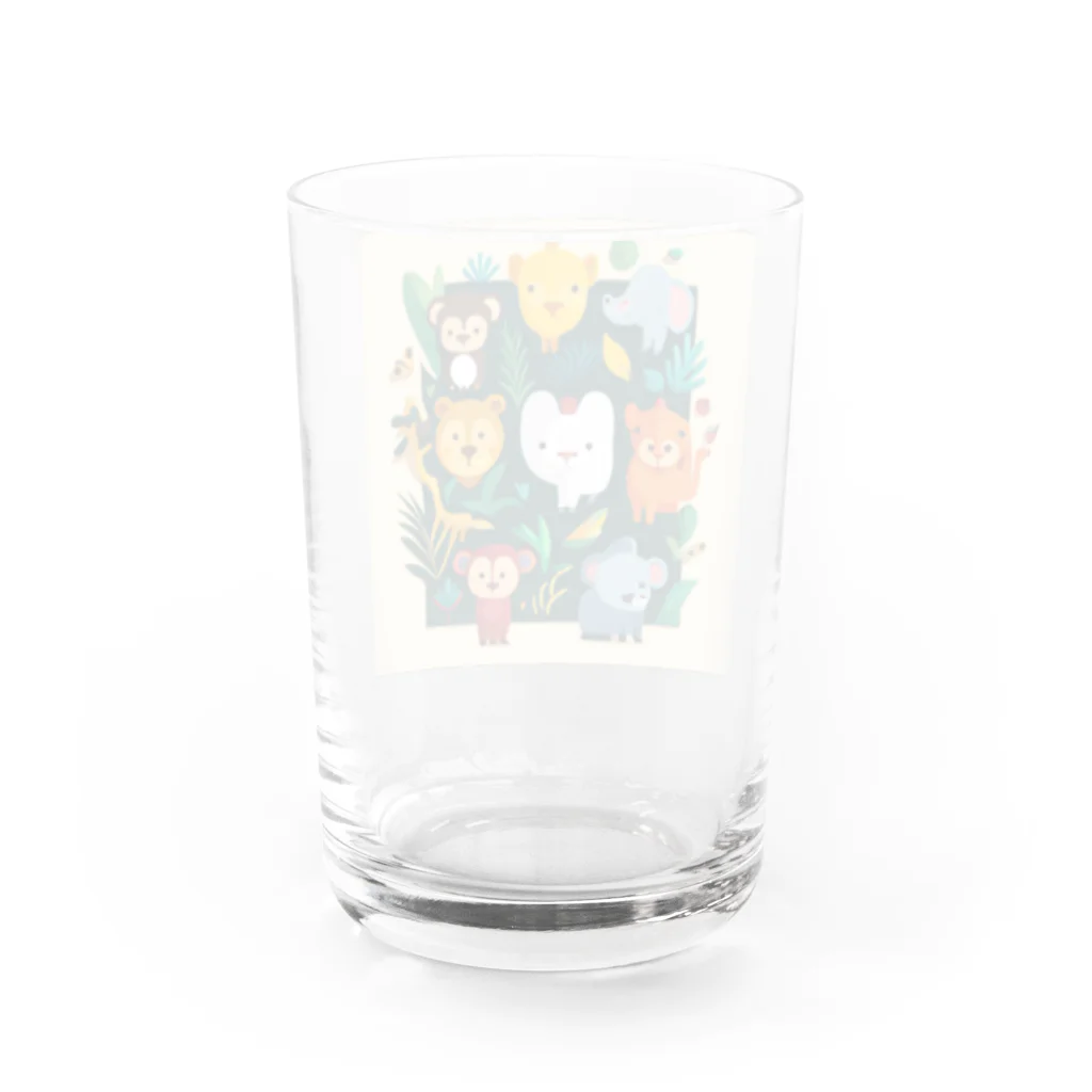 itacyoko(AIイラスト屋)の動物の楽園 Water Glass :back