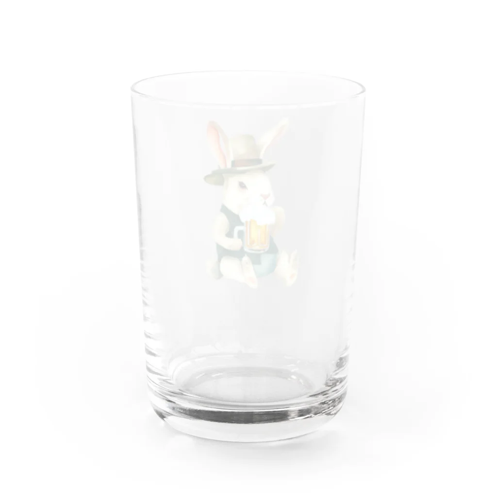 ✴︎Tiara shop✴︎のビール好きのうさぎ Water Glass :back