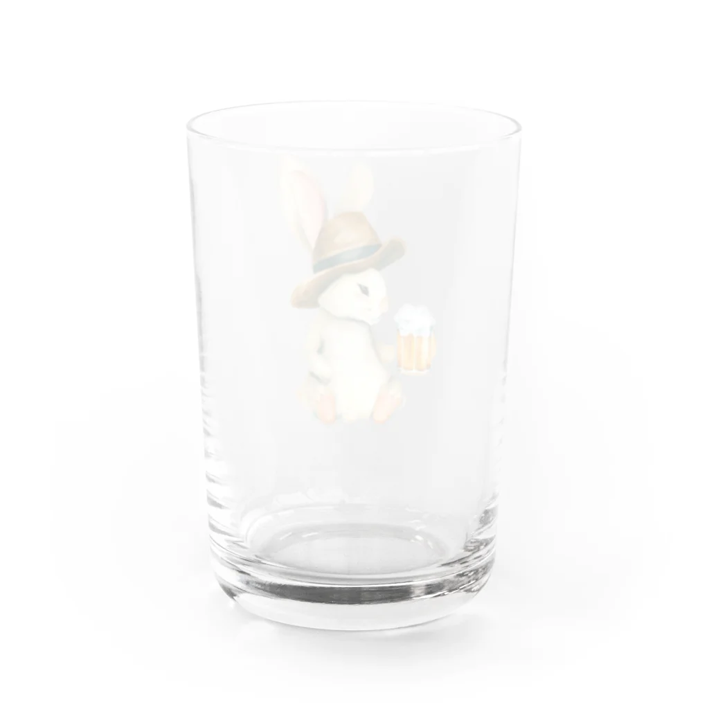 ✴︎Tiara shop✴︎のビール好きのうさぎ Water Glass :back