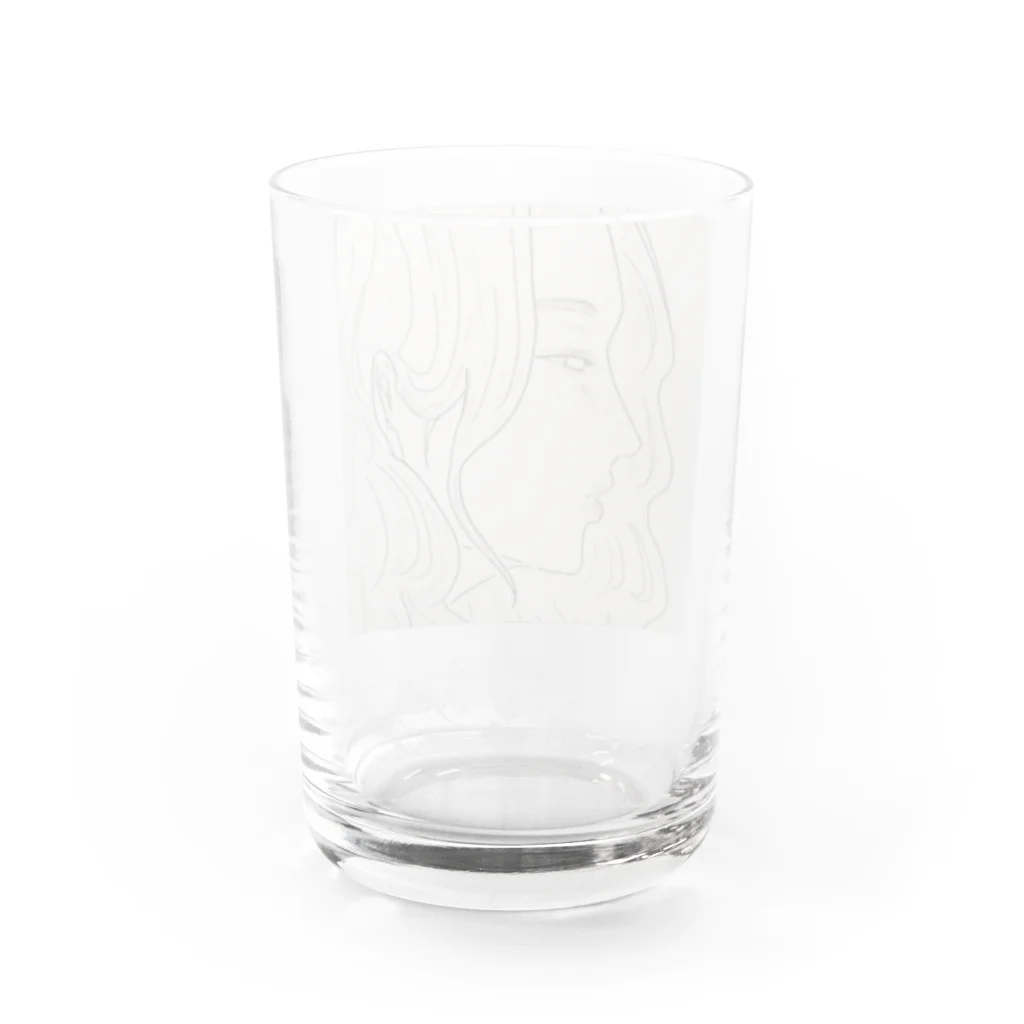 MARIEMONの女の子(横顔) Water Glass :back