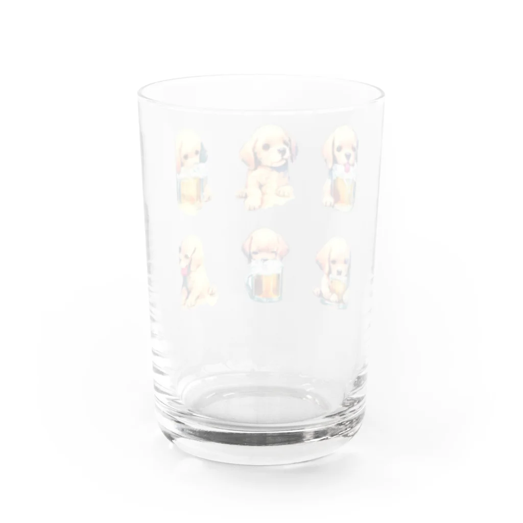 ✴︎Tiara shop✴︎のビール好きの犬 Water Glass :back