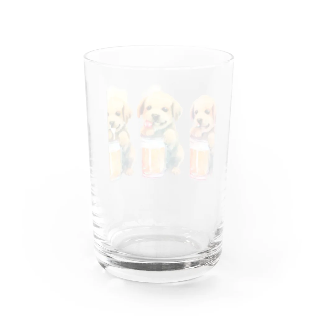 ✴︎Tiara shop✴︎のビール好きの犬 Water Glass :back