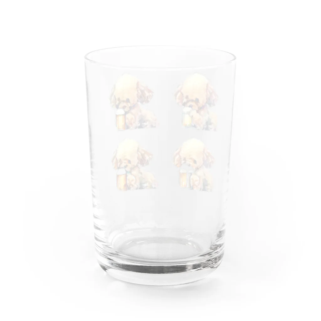 ✴︎Tiara shop✴︎のビール好きの犬 Water Glass :back