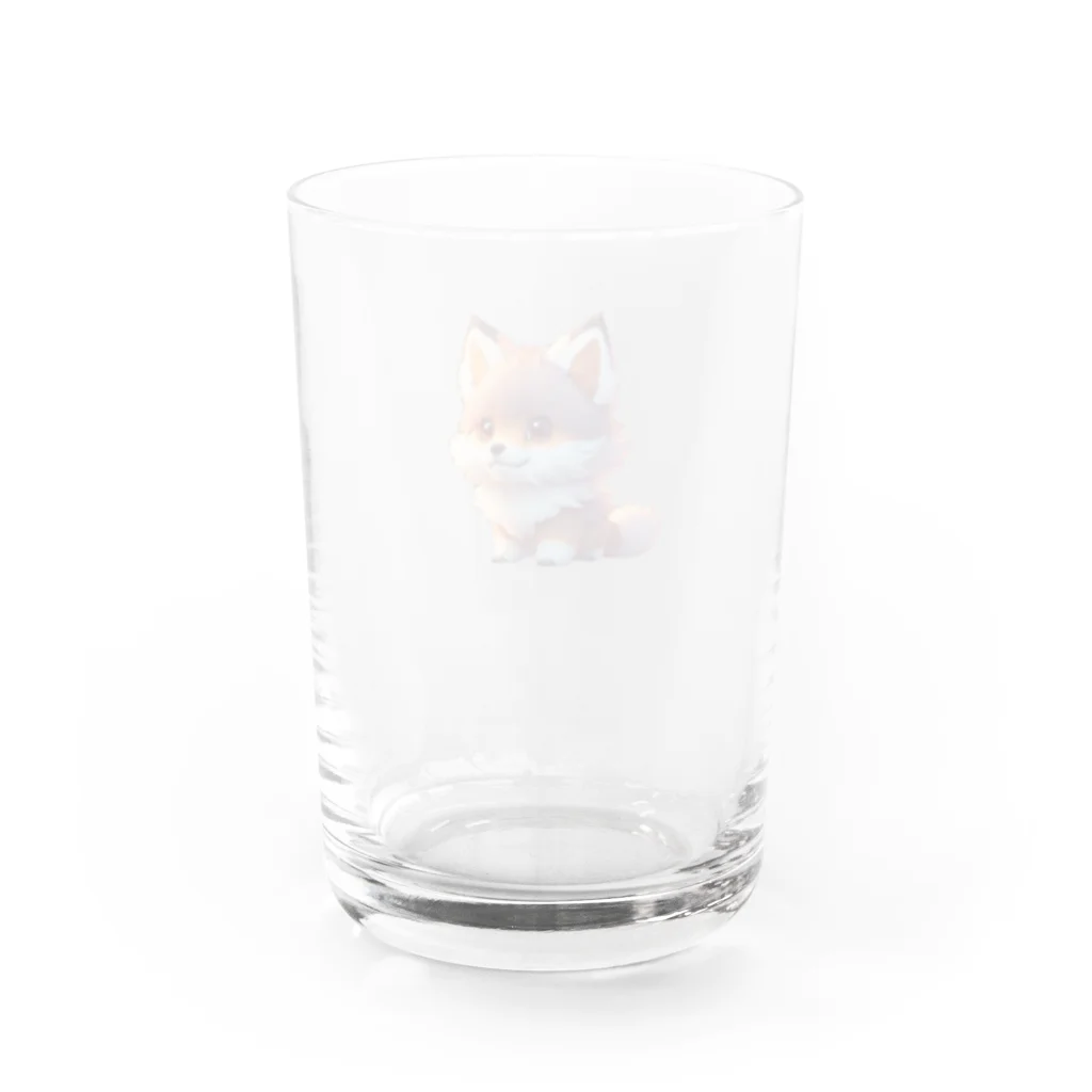 romi-yuのキツネくん Water Glass :back