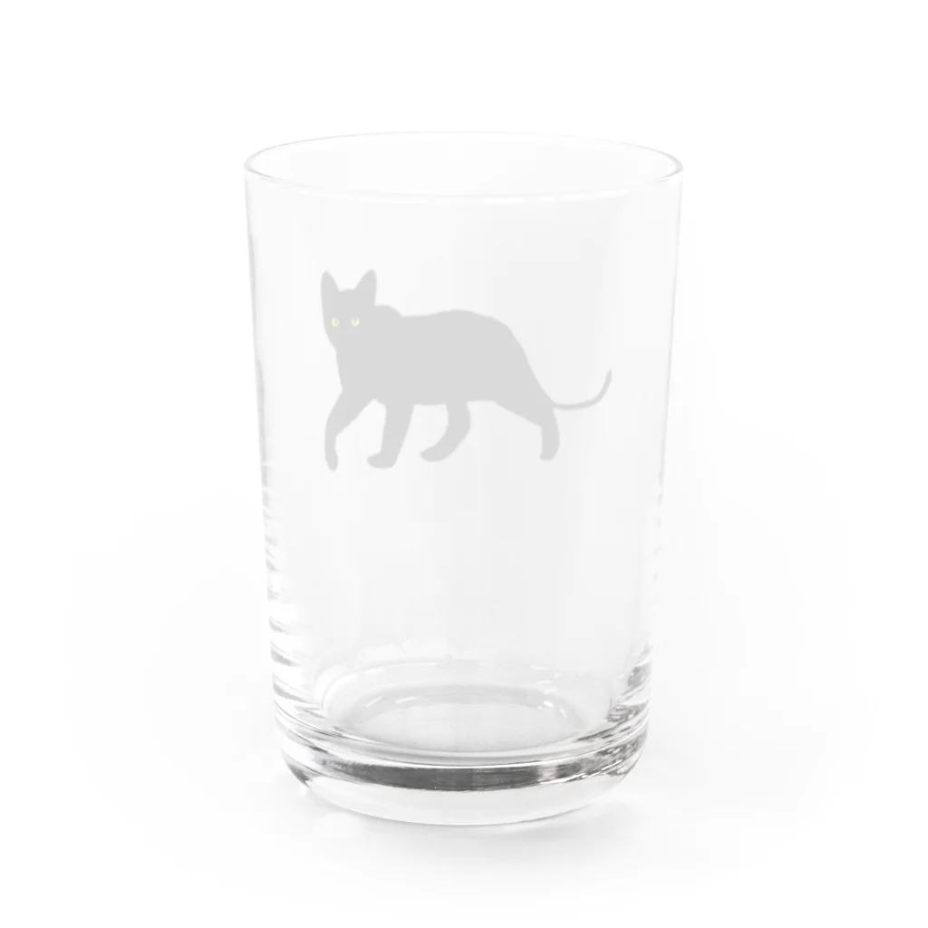シンプルねこのあるく黒猫 グラス反対面
