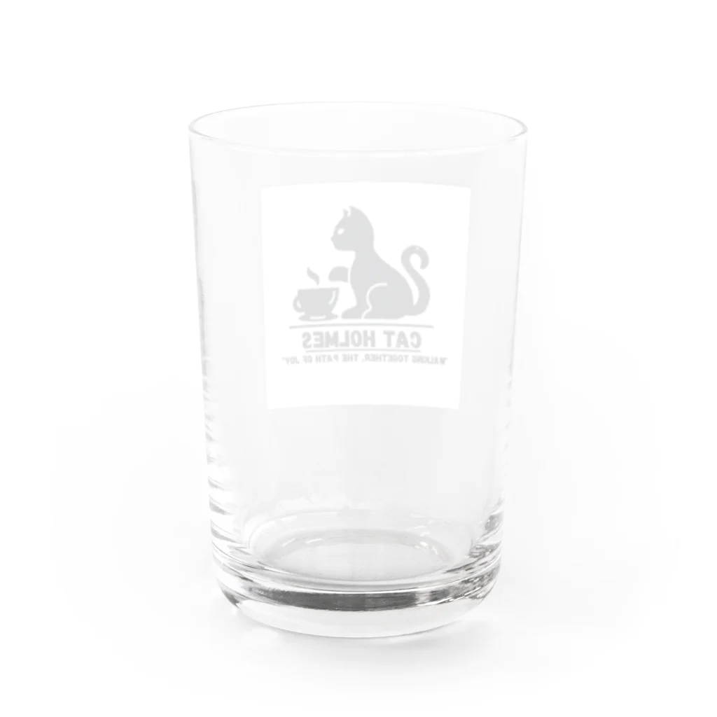  cat Holmesのdaily life at home Water Glass :back