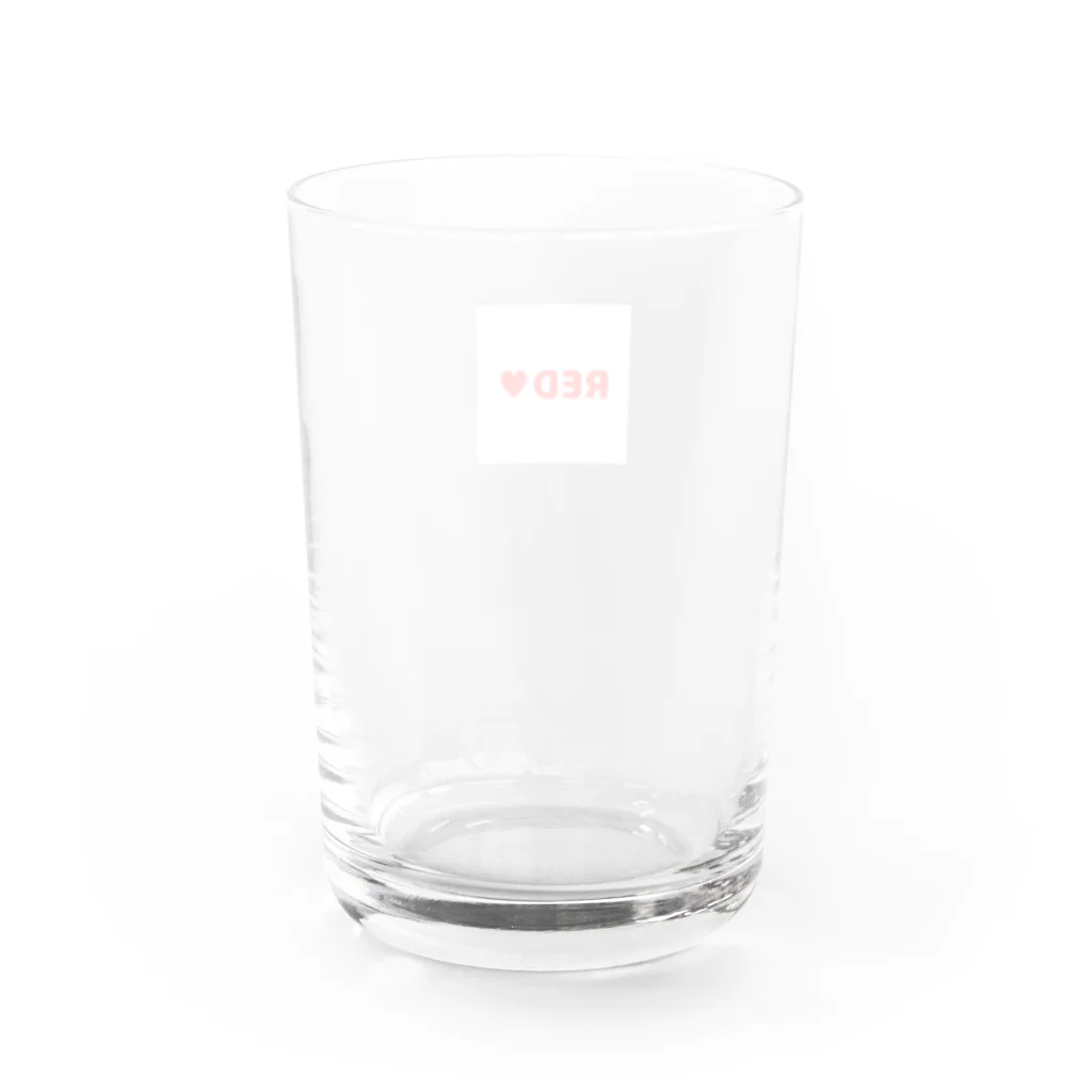 推し活応援し隊　oshikatsu-o-enの推しのカラー　レッド Water Glass :back