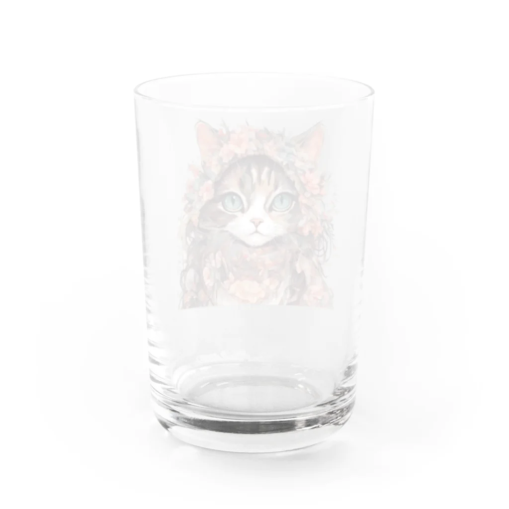 猫の憩い場の美人な猫 Water Glass :back