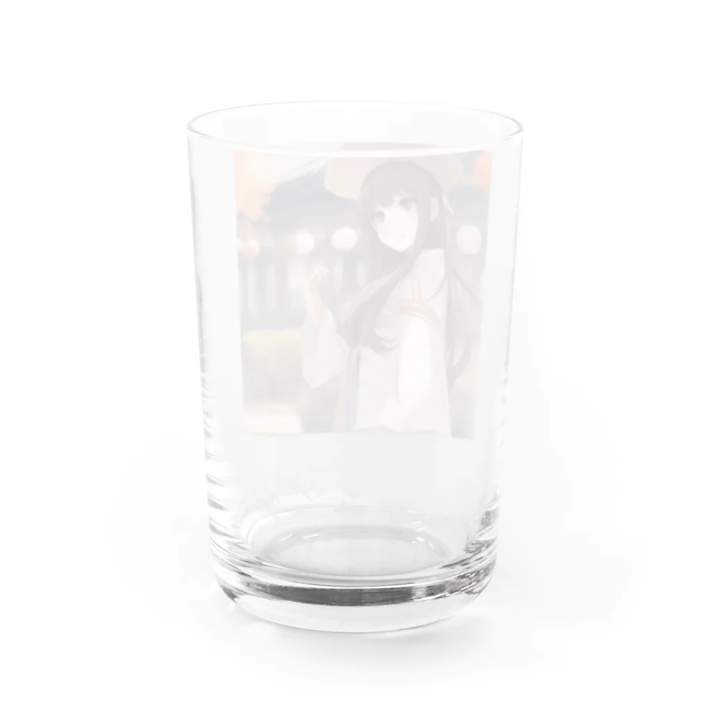 ワンダーワールド・ワンストップの可愛らしいロングヘアの女性のグッズ Water Glass :back