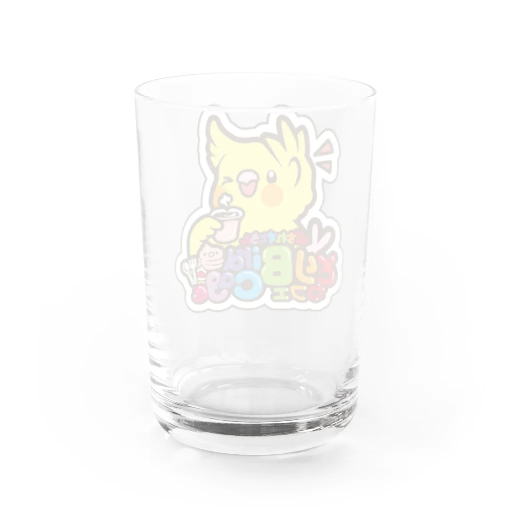 とりカフェBirdcageのバードケージオリジナルグッズ Water Glass :back