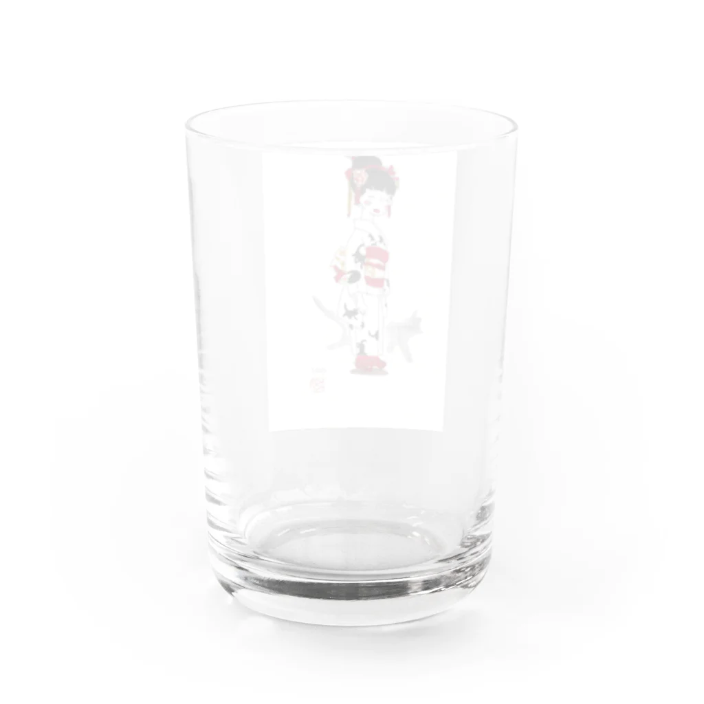 kukuri1957のお店の黒猫ちゃん Water Glass :back