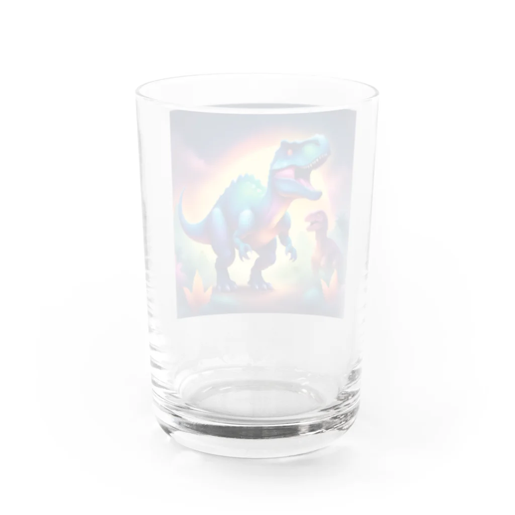 サラリーマン恐竜のファンタスティック恐竜 Water Glass :back