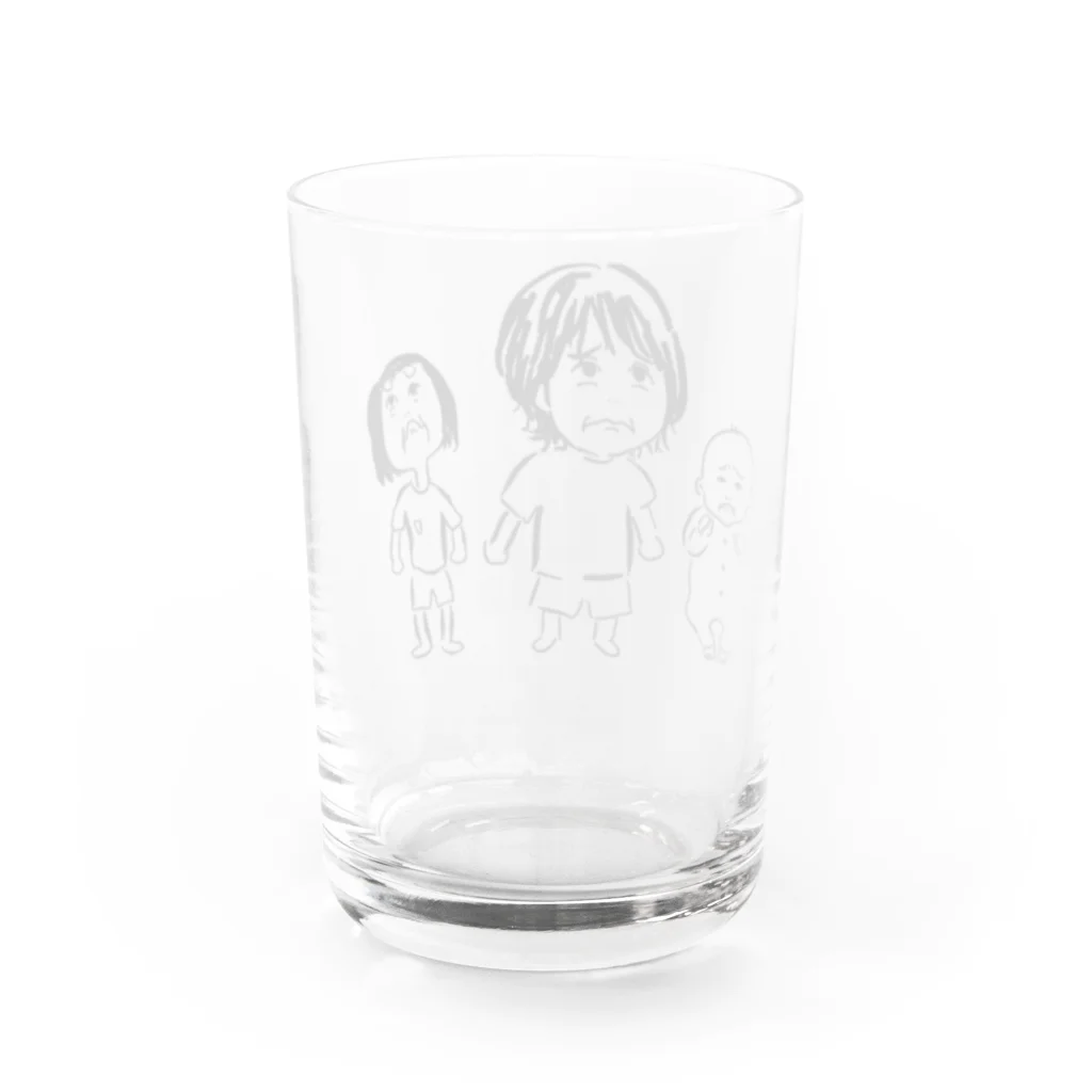 nyahoのばあちゃんと孫 Water Glass :back