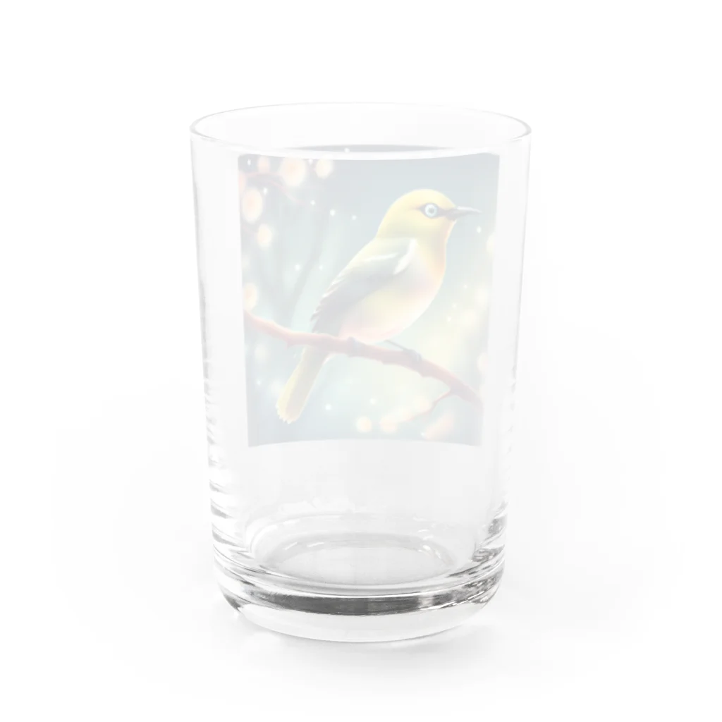 Tiny Cute Crittersのメジロ Water Glass :back