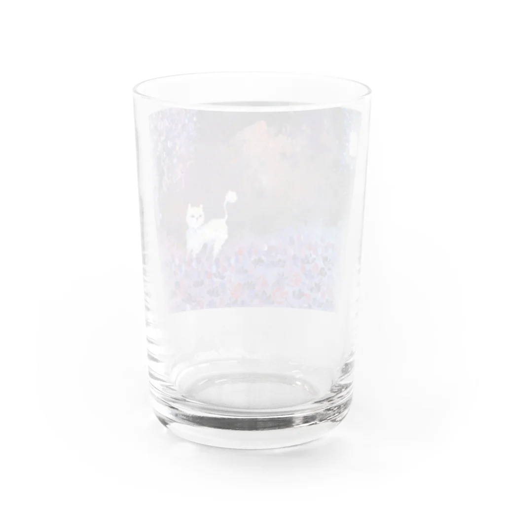 白南風諷こ ◇◇◇ みちのくの田園絵師の夢中猫　The Cat I met in my dream Water Glass :back