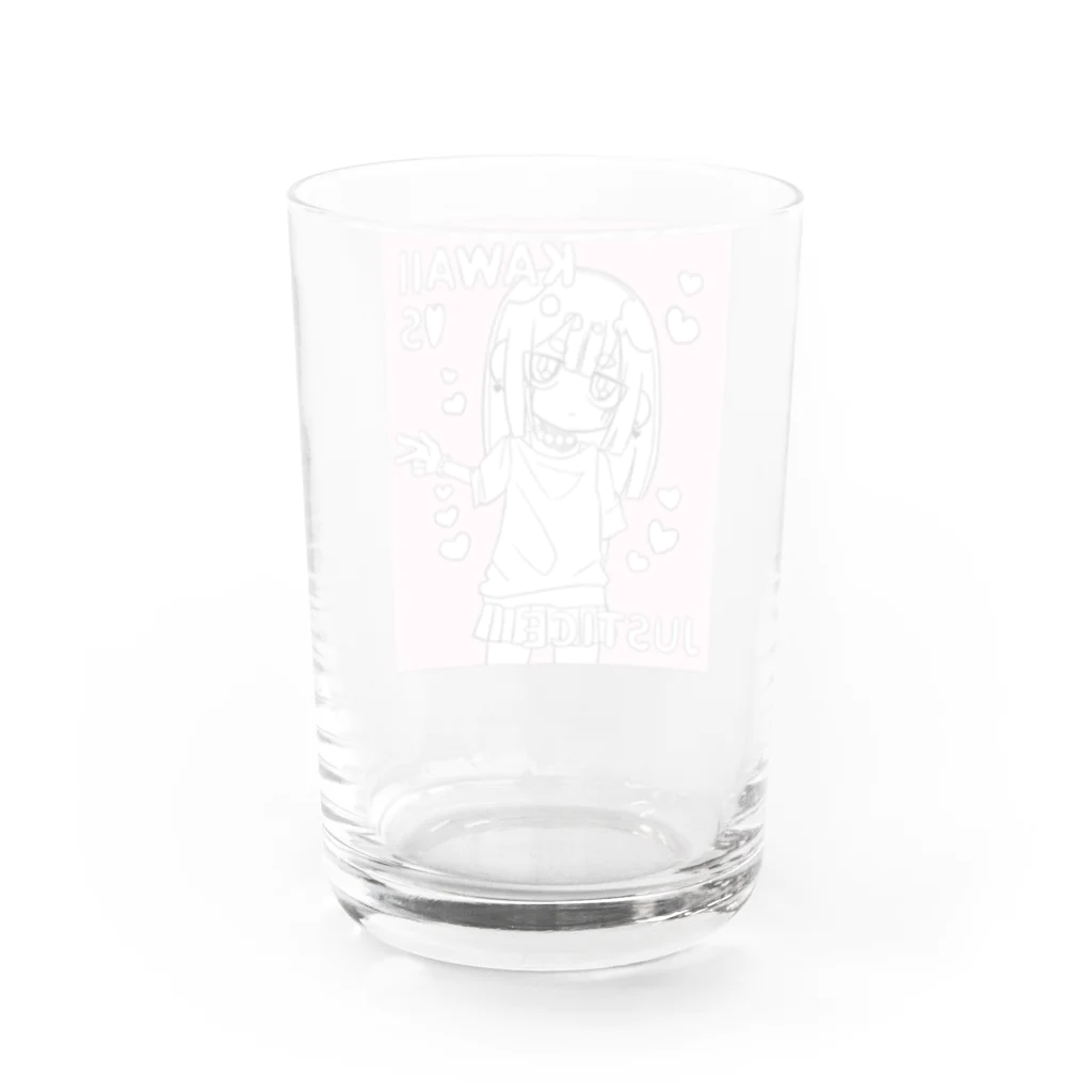 ライカのお店屋さんのKAWAII女の子（桃色） Water Glass :back