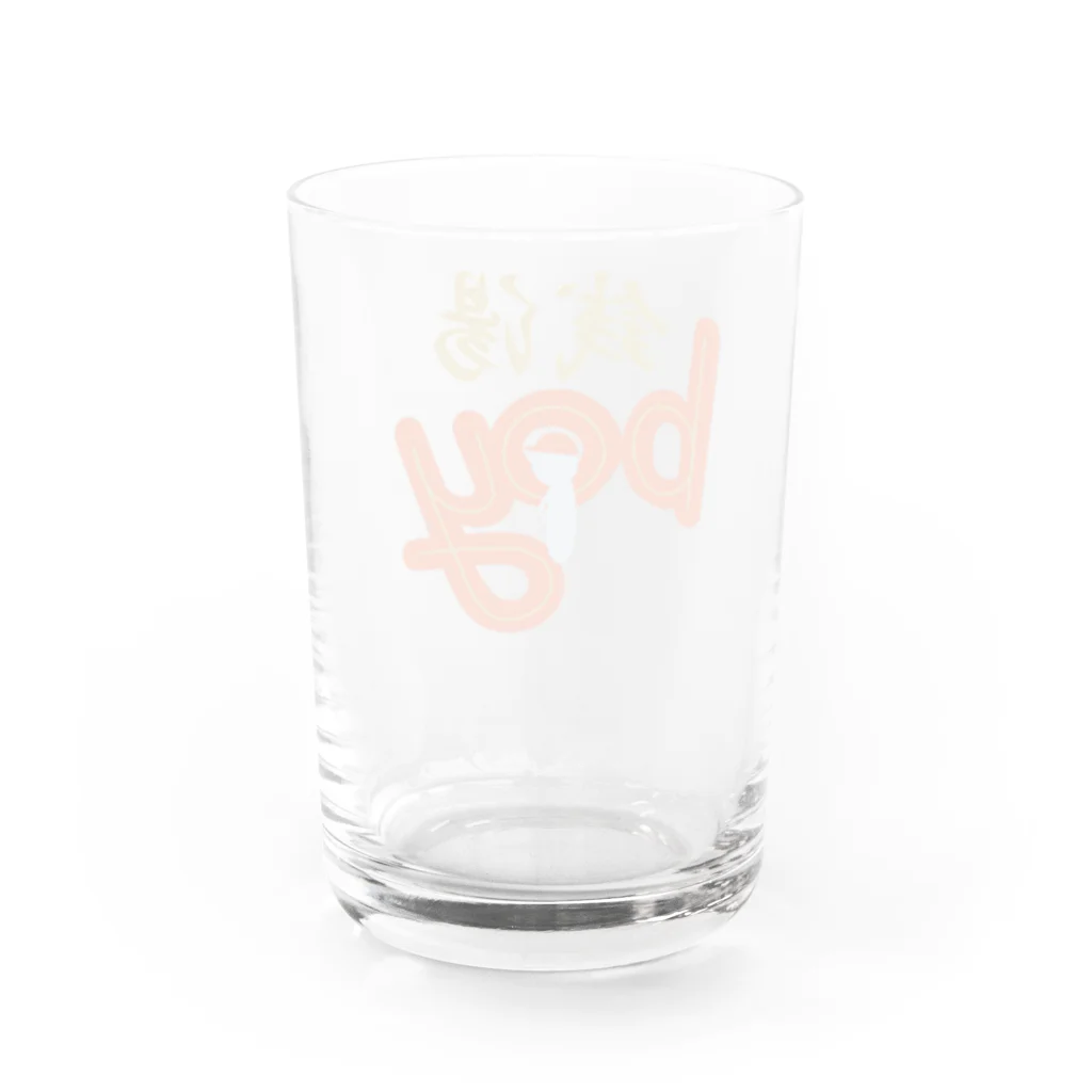 ぽて子の番台の銭湯boy Water Glass :back