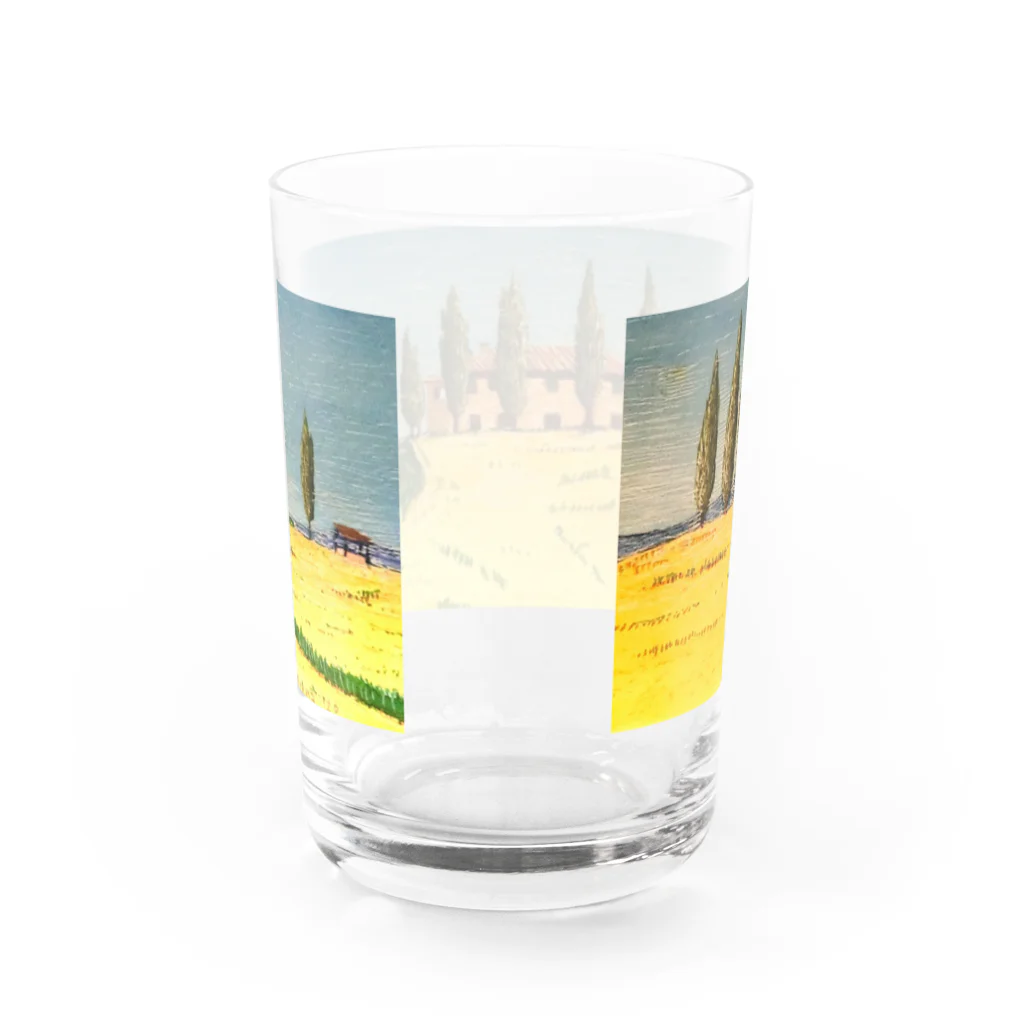 がぶちゃんのトスカーナ糸杉の風景 Water Glass :back