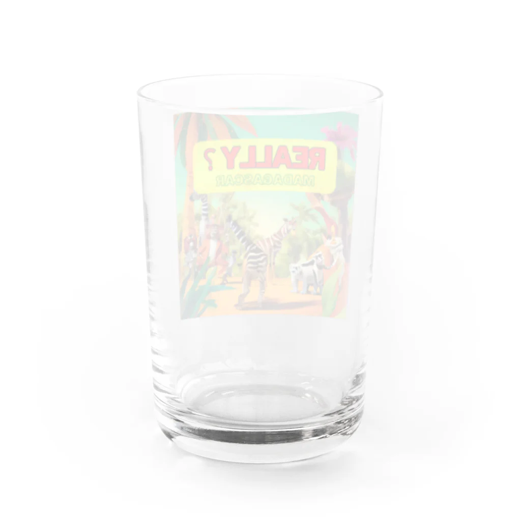 ケマオの店「ZF」の🌍 「マジですか？マダガスカル」シュールグッズ① 🦁 Water Glass :back