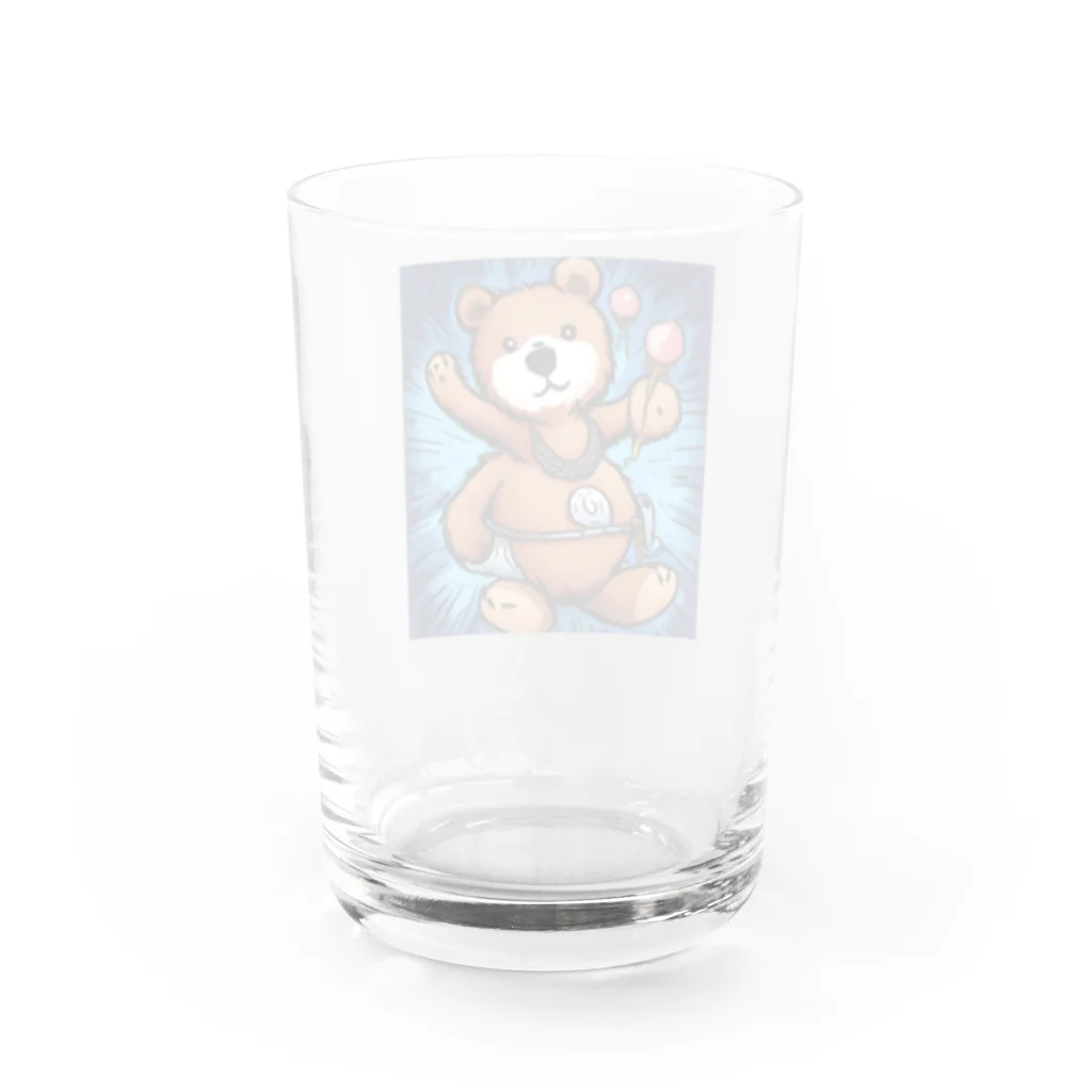 ちょい悪なクマさんのヒップホップなクマさん Water Glass :back