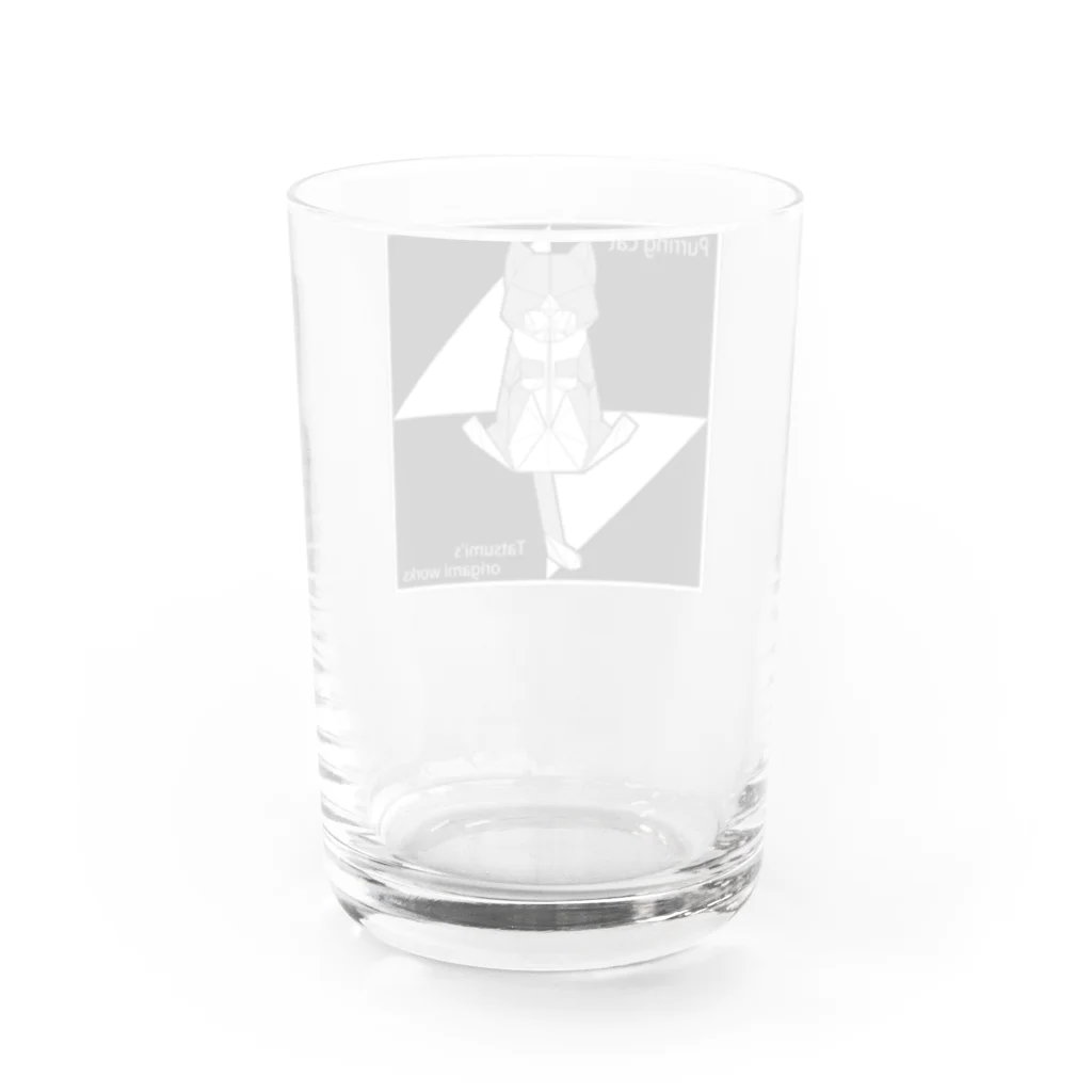 Tatsumi’s origami worksのOrigami Purring cat Water Glass :back